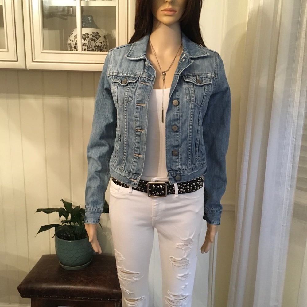 NWOT A & E  LIGHT BLUE STRIPED DETAIL DENIM - Picture 10 of 12